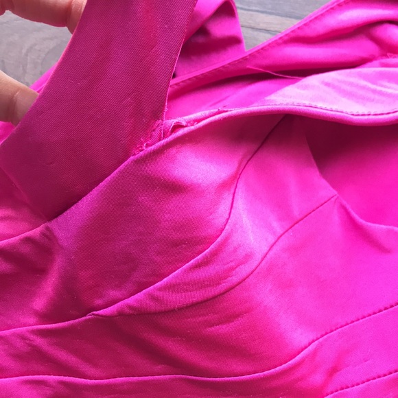 Speechless Hot Pink and Black Ruched One-Shoulder Bodycon Dress, Size Small - Picture 8 of 9